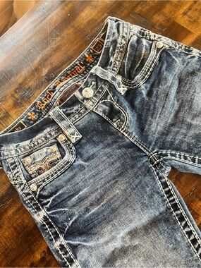 Rock Revival Women’s Barby Faded Blue Slim Straight Jeans